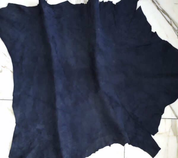 1x Lederhaut (DO-128), antik-marineblau, velours