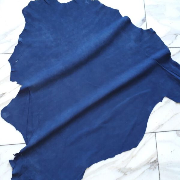 1x Lederhaut (LO-317), marineblau velour