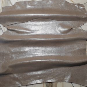 1x Lederhaut (ZH-1115), beige 0,7mm, nappa metallic geprägt