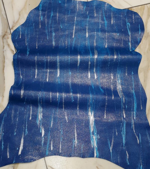 1x Lederhaut (EO-1446), saphirblau, 0,8mm, handbemalt