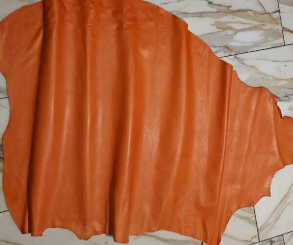 1x Lederhaut (SB-1285), orangefarben 0,6mm, nappa – Bild 2