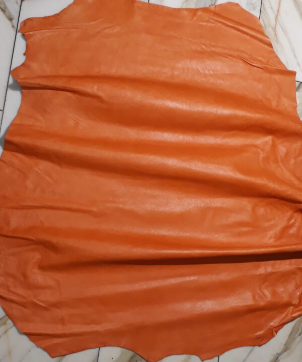1x Lederhaut (SC-1417), orangefarben 0,7mm, nappa – Bild 2