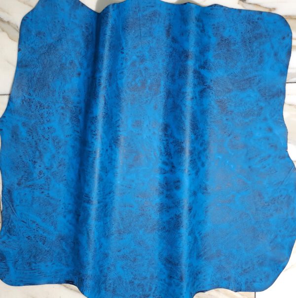 1x Lederhaut (SC-1444), seeblau, 0,8mm, handbemalt