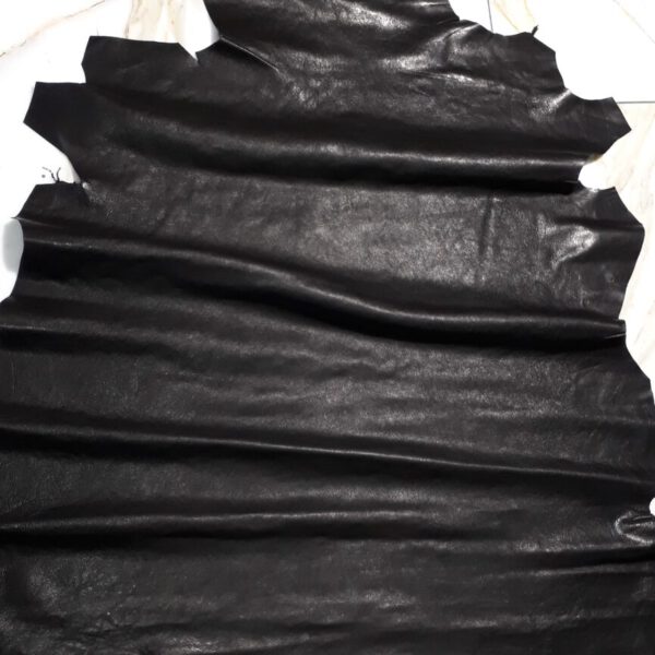 1x Lederhaut (LO-1483), anthrazitschwarz, 0,8mm, nappa