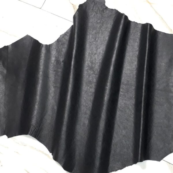 1x Lederhaut (LO-1517), anthrazitschwarz, 0,5mm, nappa