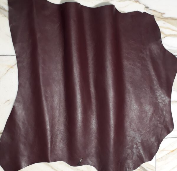 1x Lederhaut (LT-1594), auberginefarben, 0,7mm, nappa – Bild 2
