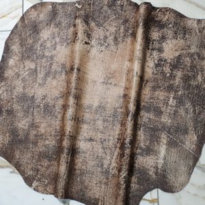 1x Lederhaut (FO-1602), antikbraun, 0,4mm, nappa handbemalt