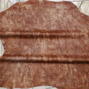 1x Lederhaut (FO-1603), antikbraun, 0,4mm, nappa handbemalt