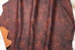 1x Lederhaut (FO-1605), rostbraun & anthrazitschwarz, 0,6mm, nappa bedruckt