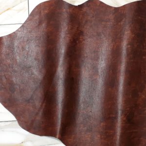 1x Lederhaut (GO-1614), kastanienbraun, 0,8mm, nappa handbemalt