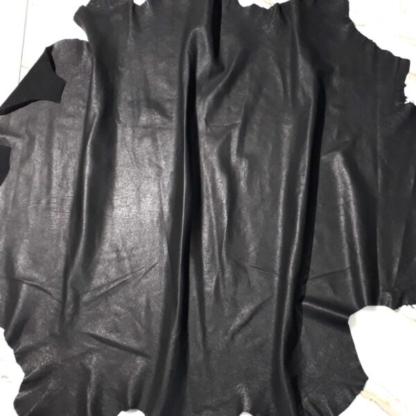 1x Lederhaut (FO-1623), anthrazitschwarz, 0,6mm, nappa