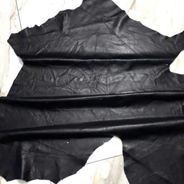 1x Lederhaut (LO-1636), anthrazitschwarz, 0,3mm, nappa