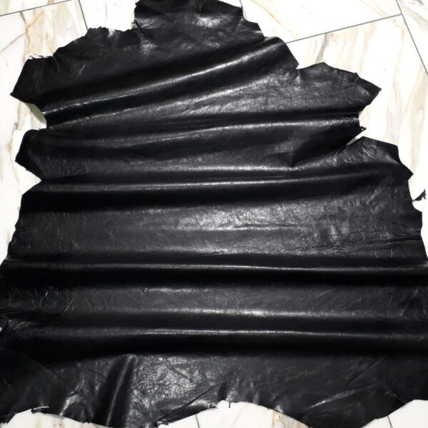 1x Lederhaut (SE-1655), anthrazitschwarz, 0,5mm, nappa