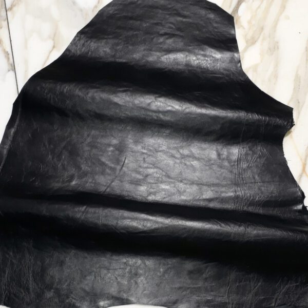 1x Lederhaut (SE-1656), anthrazitschwarz, 0,5mm, nappa