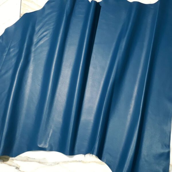 1x Lederhaut (LA-1674), seeblau, 0,6mm, nappa