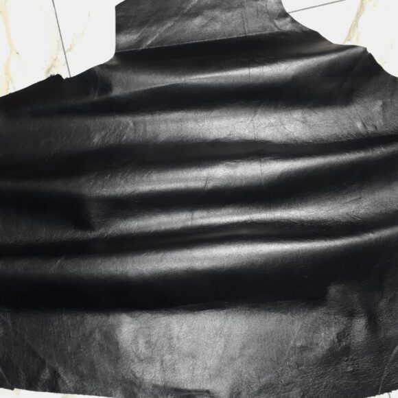 1x Lederhaut (RO-1678), anthrazitschwarz, 0,6mm, nappa