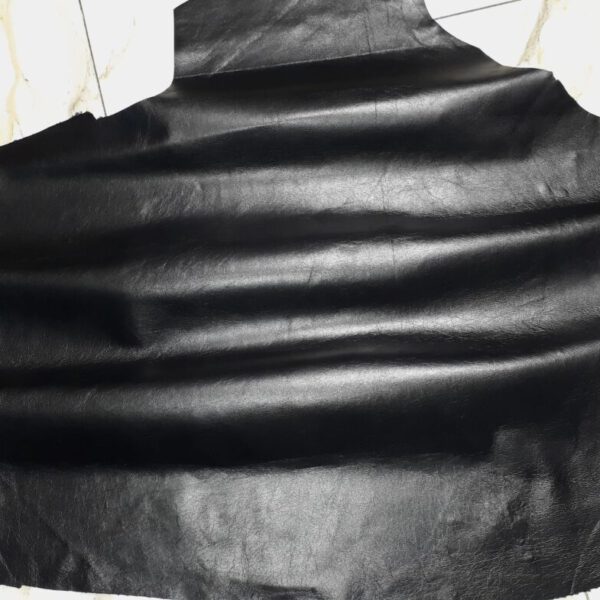 1x Lederhaut (RO-1678), anthrazitschwarz, 0,6mm, nappa