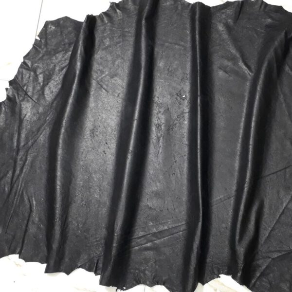 1x Lederhaut (AO-1713), anthrazitschwarz, 0,5mm, nappa