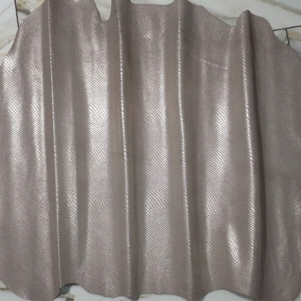 1x Lederhaut (LA-1727), beigegold, 0,8mm, nappa metallic