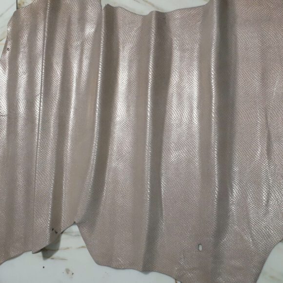 1x Lederhaut (LA-1728), beigegold, 0,8mm, nappa metallic