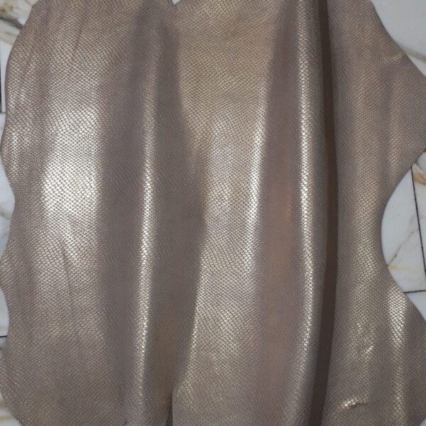 1x Lederhaut (EO-1729), beigegold, 0,8mm, nappa metallic