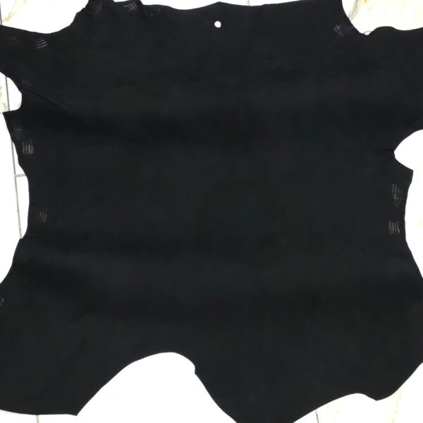 1x Lederhaut (XO-1785), schwarz, 0,6mm, velours