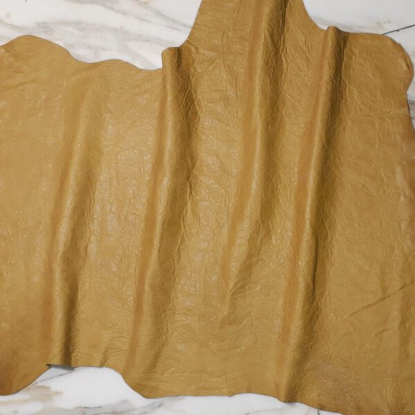 1x Lederhaut (GO-1820), dottergelb, 0,6mm, nappa