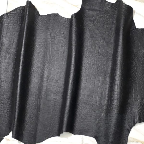 1x Lederhaut (SG-1824), anthrazitschwarz, 1,0mm, nappa geprägt