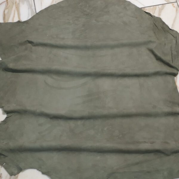 1x Lederhaut (XO-1841), schilfgrün, 0,5mm, velours