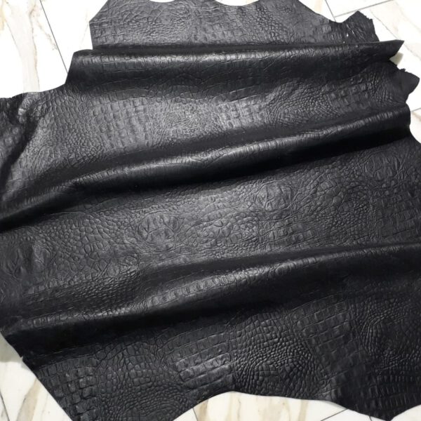 1x Lederhaut (SB-1870), anthrazitschwarz, 0,8mm, nappa geprägt
