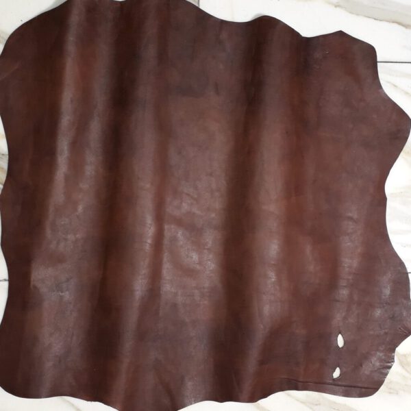 1x Lederhaut (XN-1893), tabakbraun, 0,9mm, nappa handbemalt