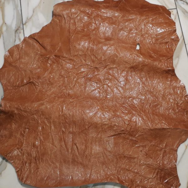 1x Lederhaut (DO-1915), goldbraun, 1,3mm, nappa geprägt