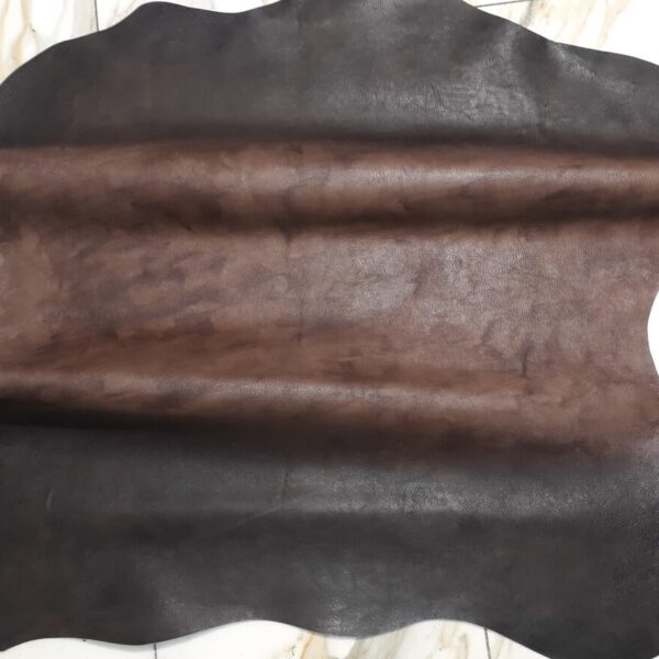 1x Lederhaut (SD-1916), maronenbraun, 1,3mm, nappa handbemalt